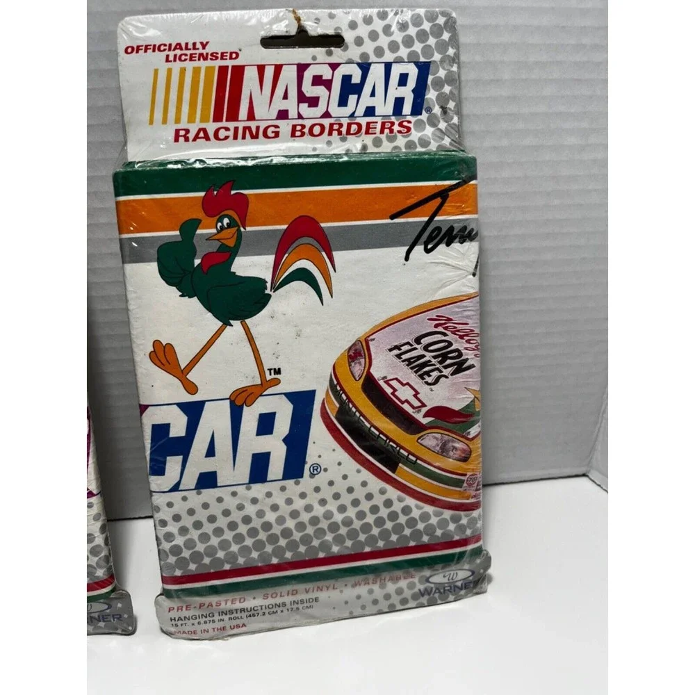 NASCAR Vintage 2 Wall Paper Border Kellogs Terry Labonte New with aged packaging